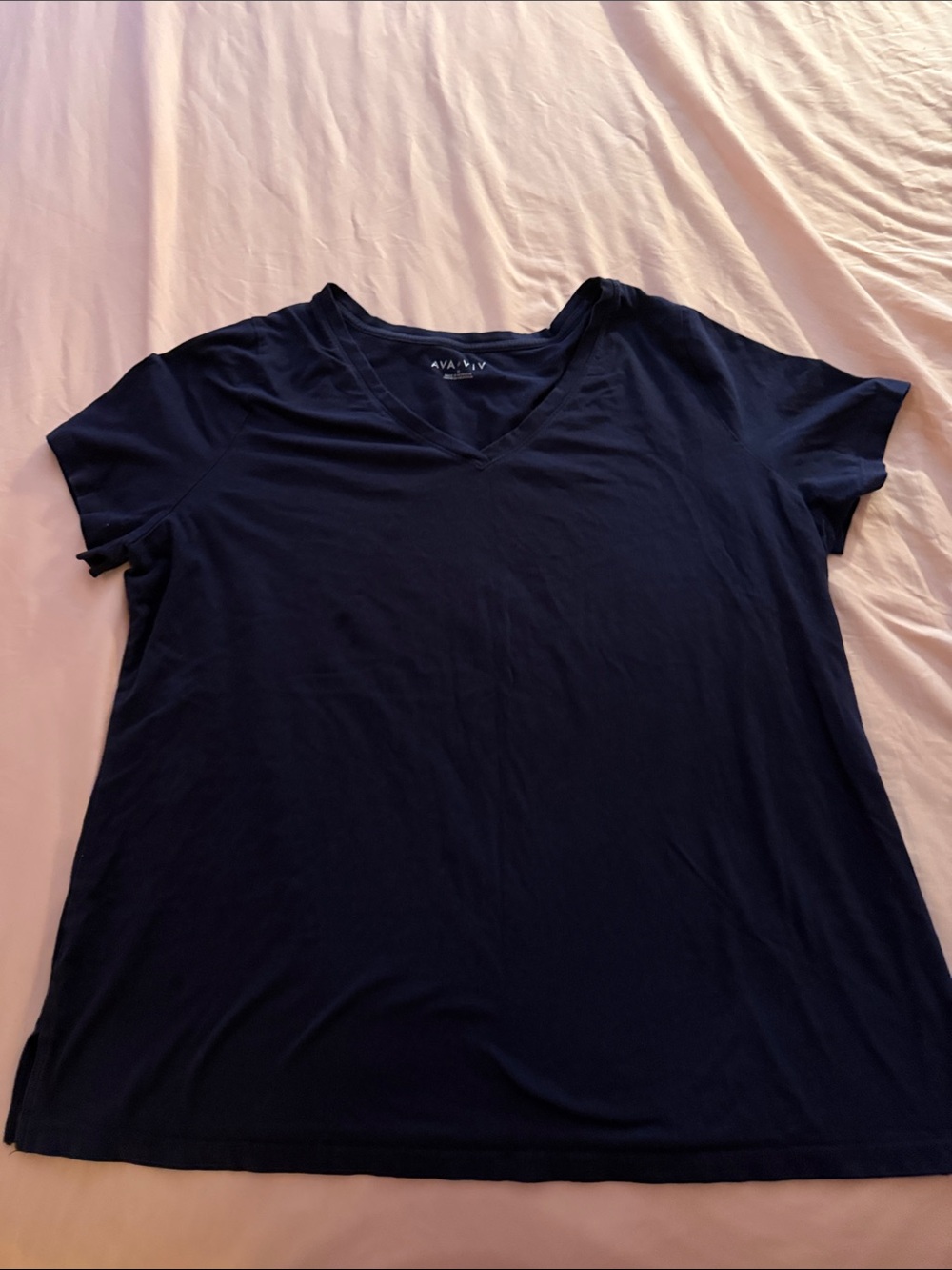 Ava & Viv Navy V-Neck Short Sleeve Tee